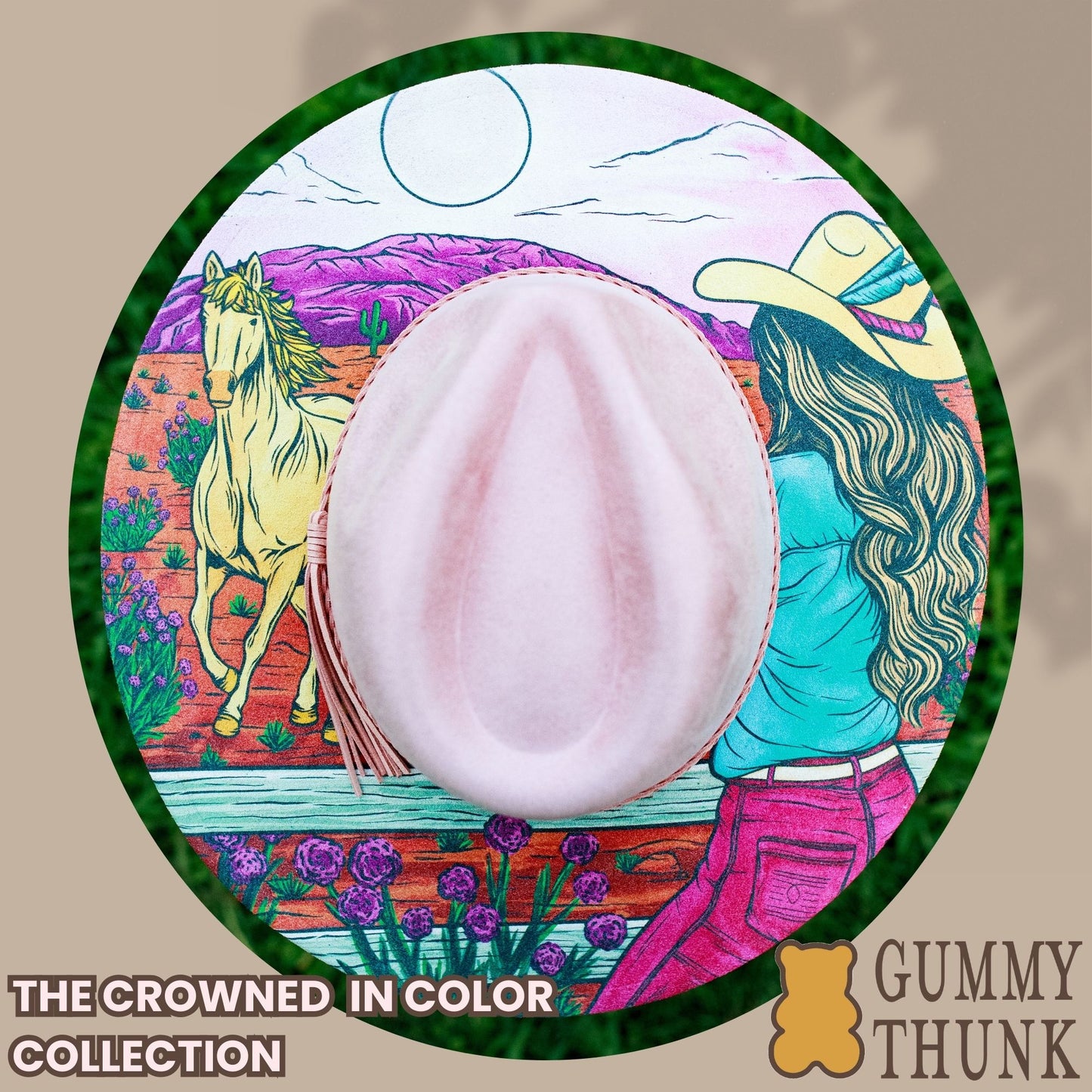Free Rein - Wide Brim Hat - Pink Skies