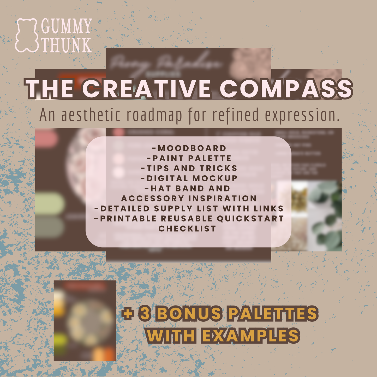 Peony Paradise Digital Design + Creative Compass -- DIGITAL FILES ONLY