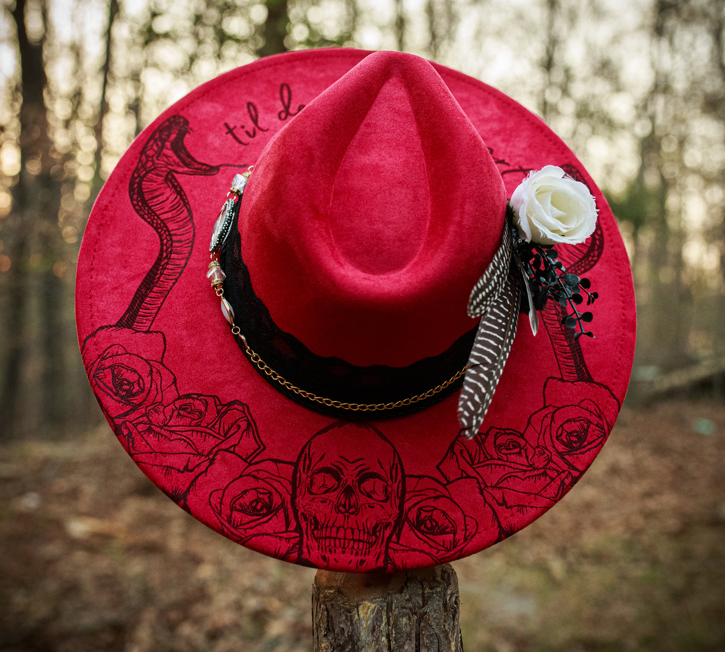 Til Death Do Us Part -- Wide Brim Vegan Suede Hat