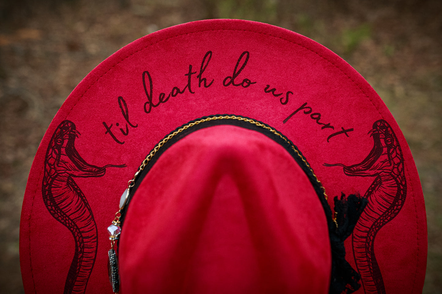 Til Death Do Us Part -- Wide Brim Vegan Suede Hat