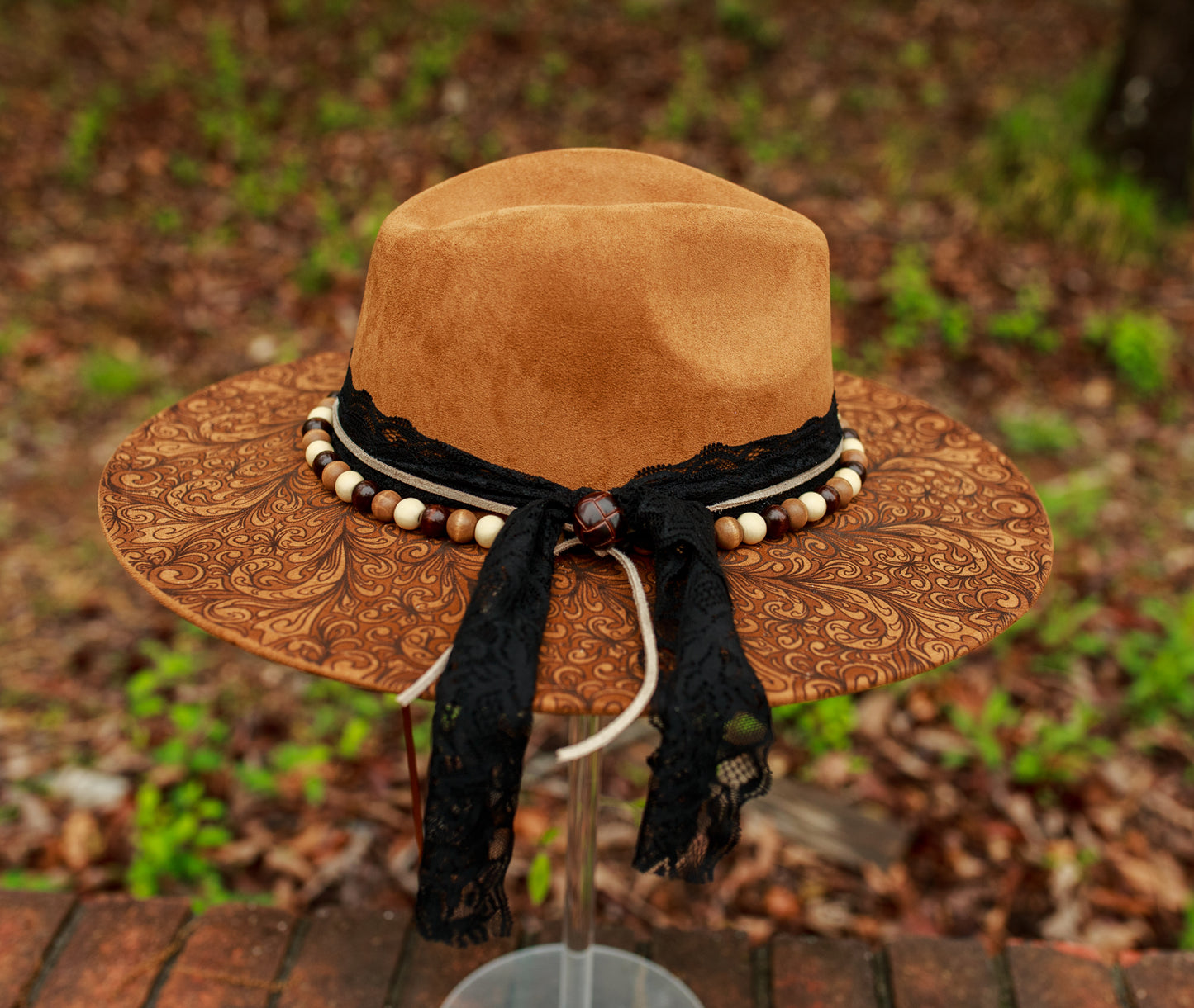 Doodle Dandy Hat - Wide Brim Vegan Suede Hat