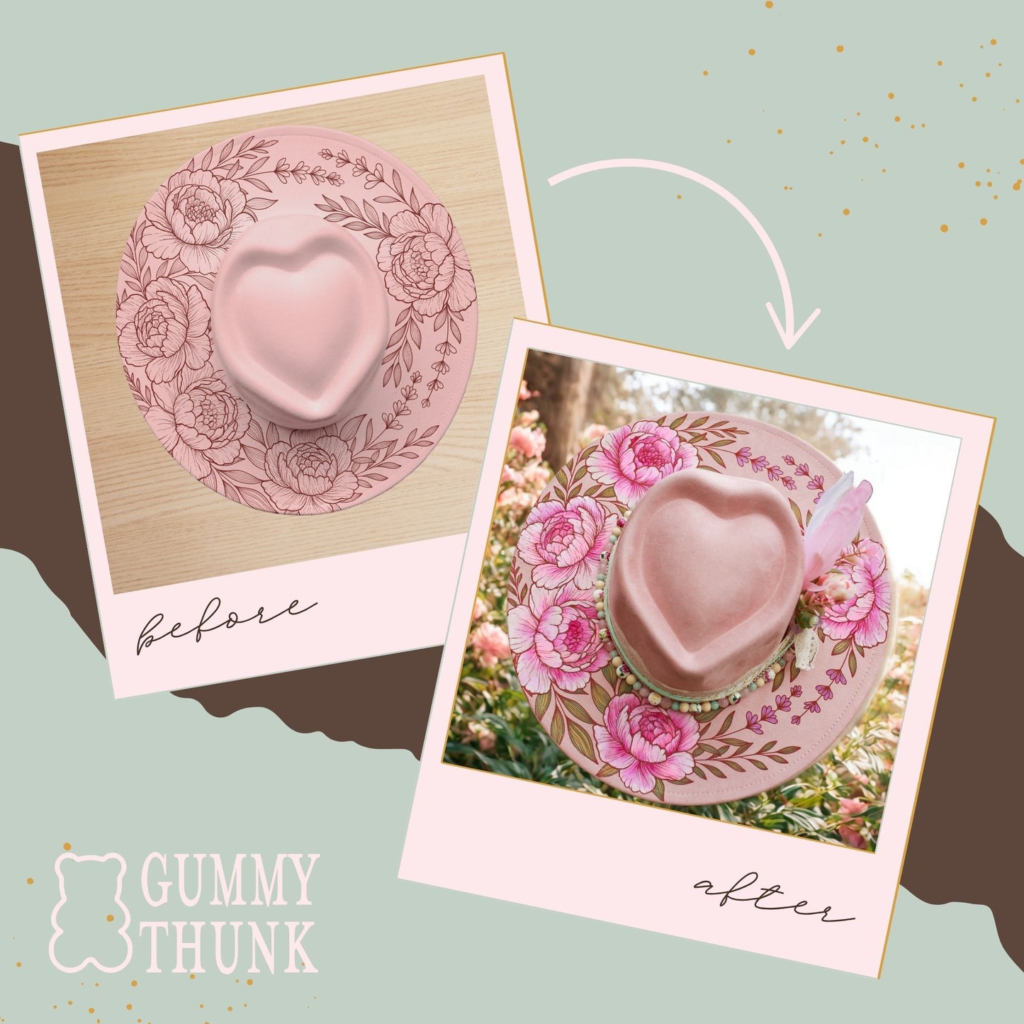 Peony Paradise PREBURNED DIY HAT + Creative Compass