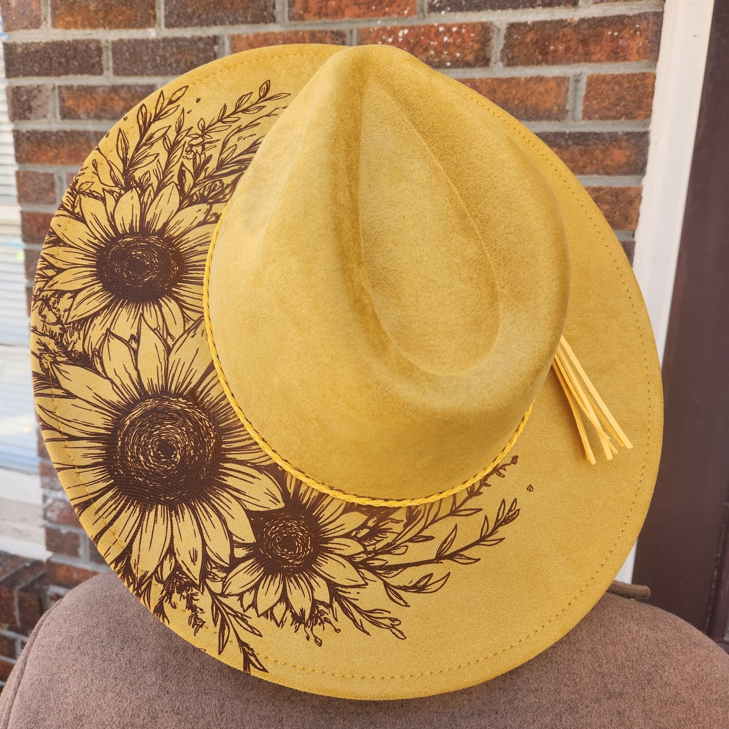 Sunflower Hat - Wide Brim Vegan Suede Hat