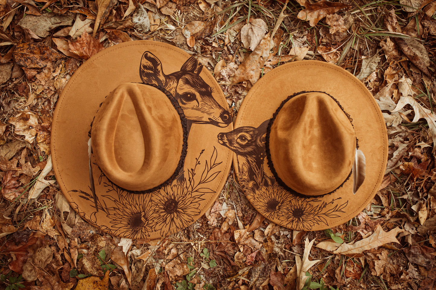 Mommy and Me Oh Deer Set - Adult and Youth Vegan Suede Hat