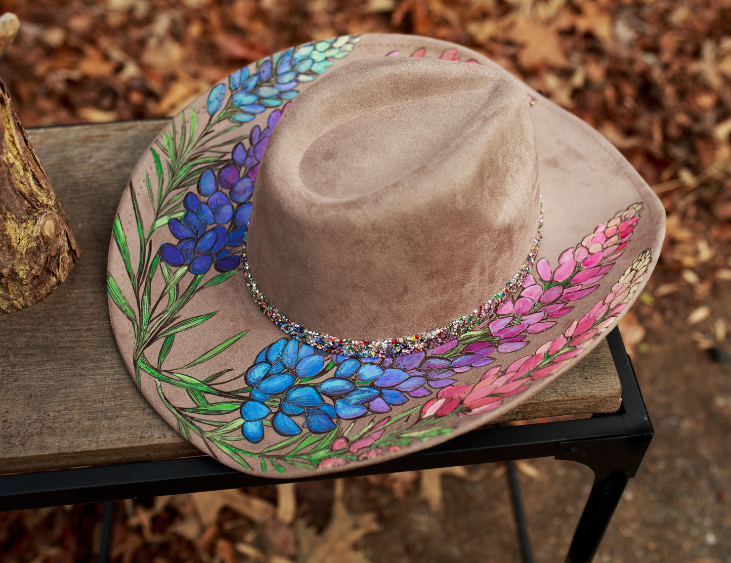 Lupine Hat - Cowboy Brim Vegan Suede Hat