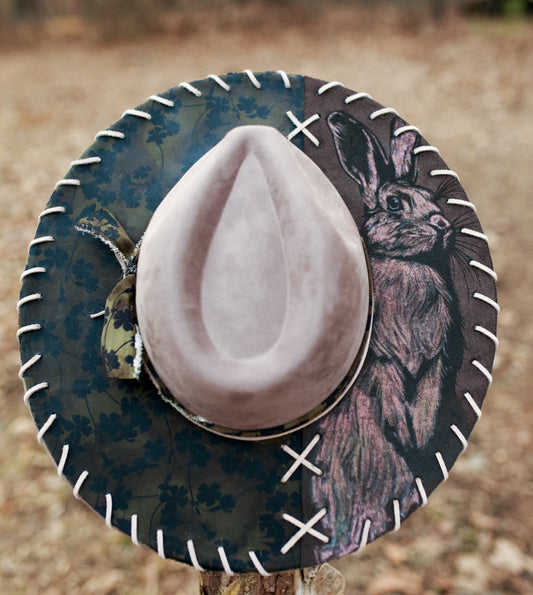 Rabbit Hat - Wide Brim Vegan Suede Hat