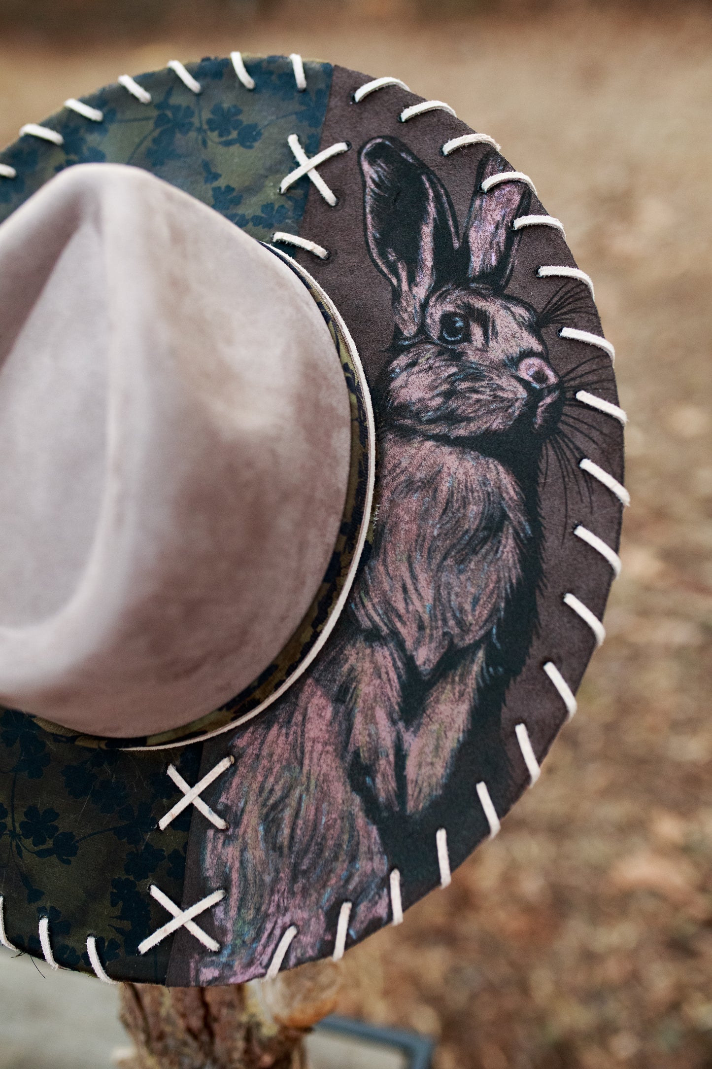 Rabbit Hat - Wide Brim Vegan Suede Hat