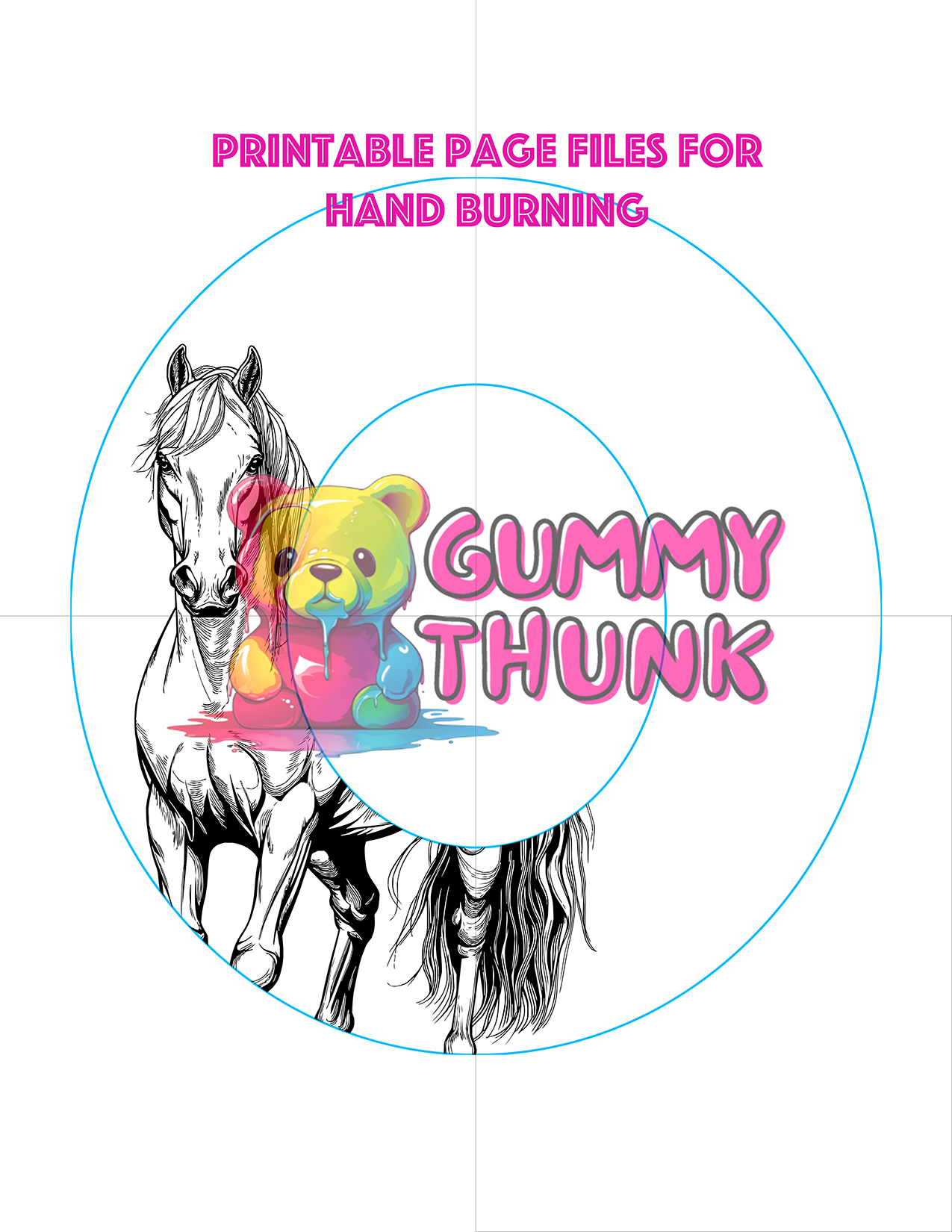 Horse Hat Wide Brim Template for Burning - SVG and PNG Files