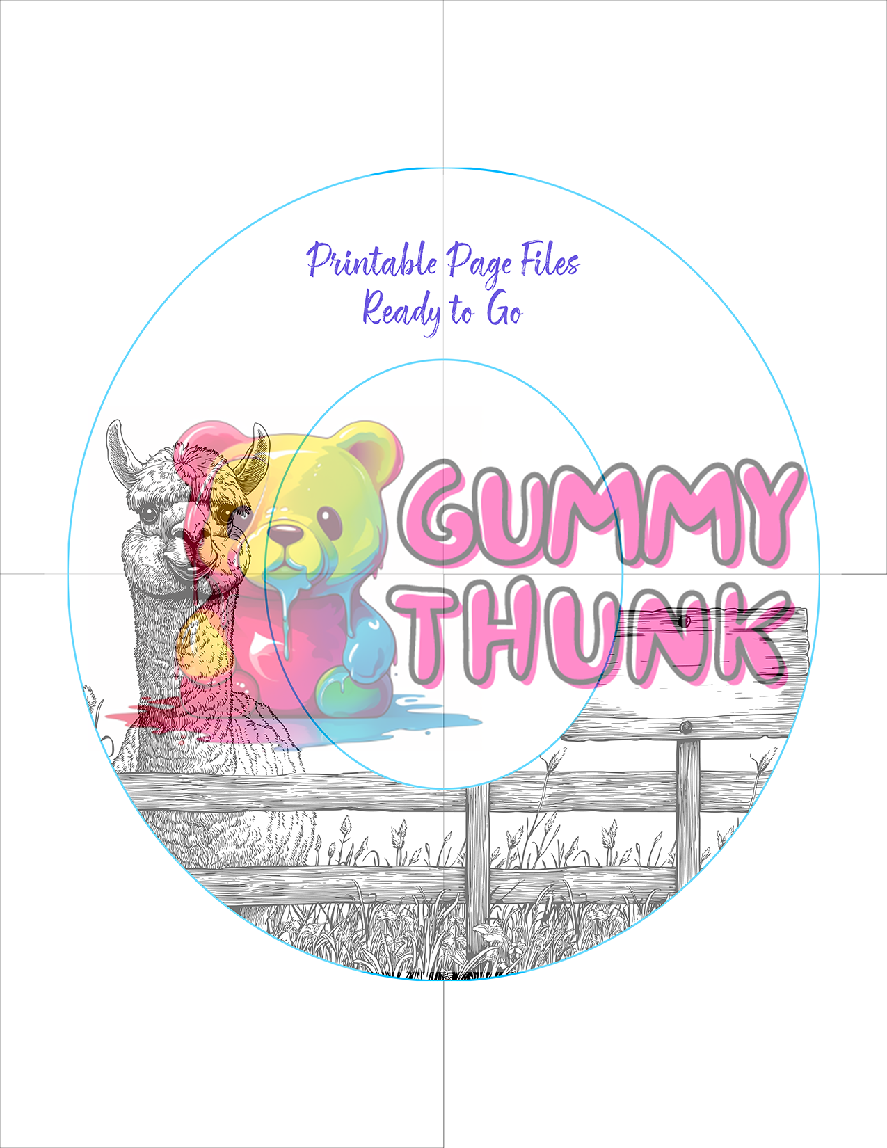 Alpaca Farm Wide Brim Template for Burning - SVG and PNG Files